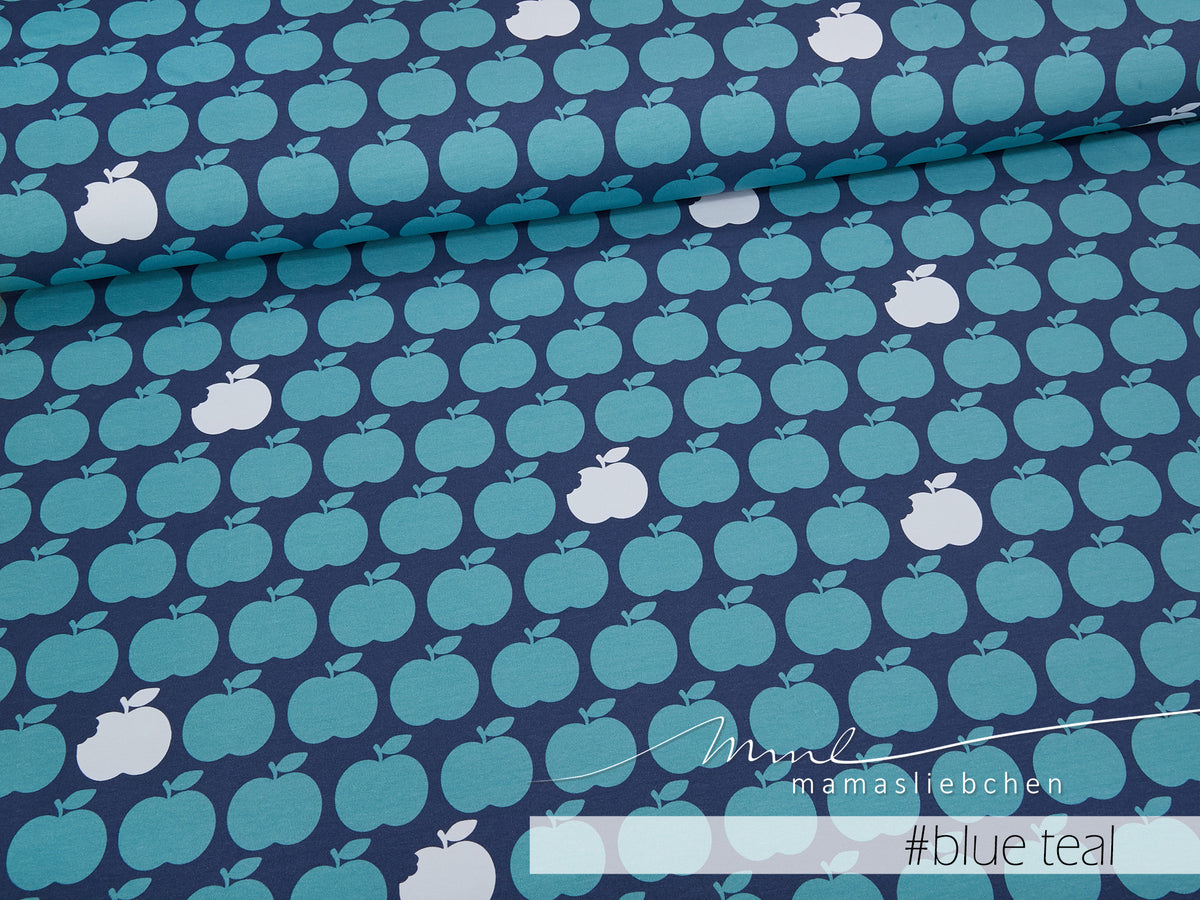 Jersey-Stoff "NEW applebite #blue-teal" (0,5m)