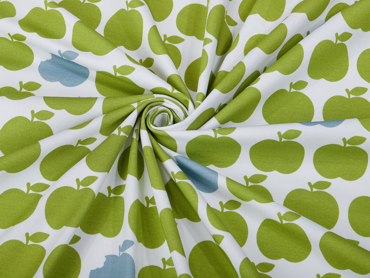 Jersey-Stoff "NEW applebite #granny smith-white " (0,25m)