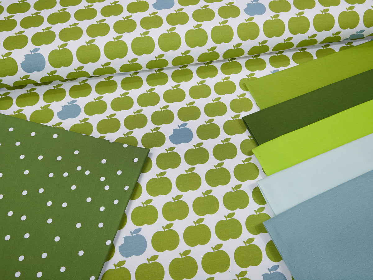 Jersey-Stoff "NEW applebite #granny smith-white " (0,25m)