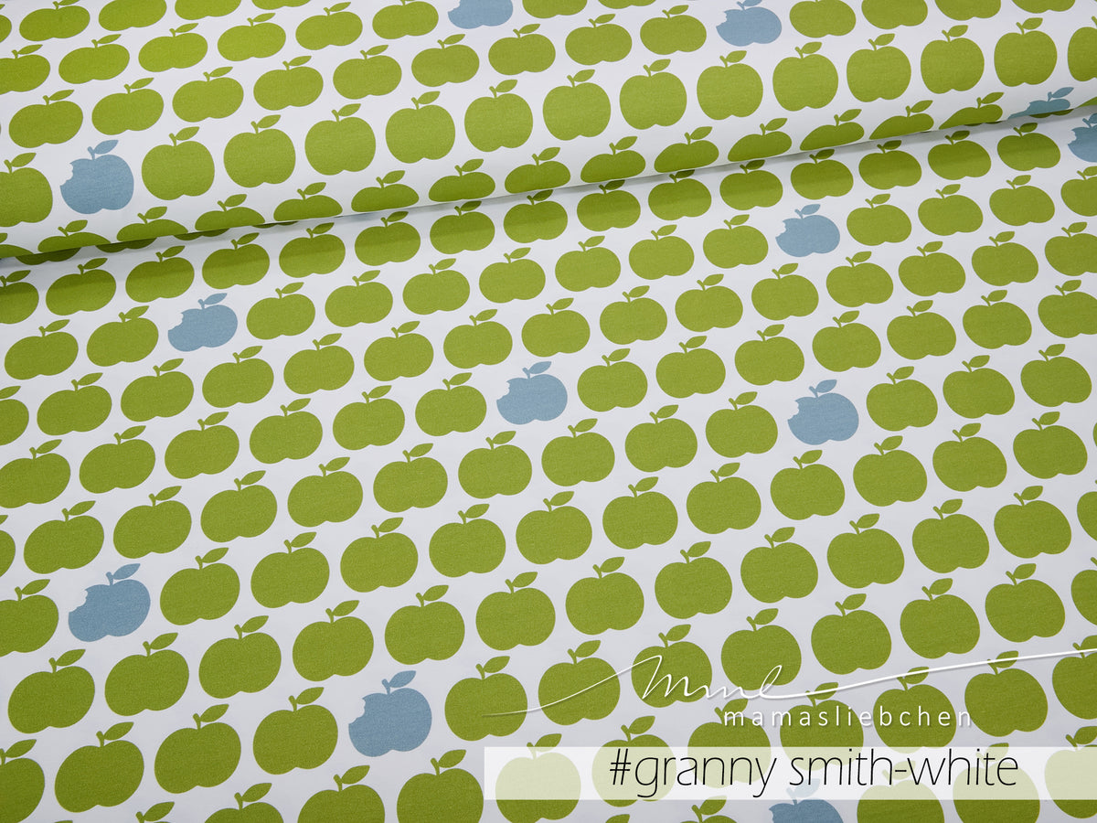 Jersey-Stoff "NEW applebite #granny smith-white " (0,25m)