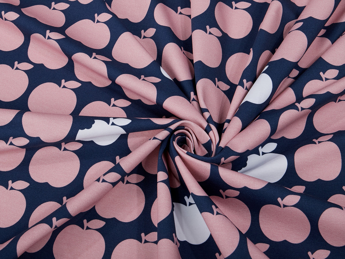 Jersey-Stoff "NEW applebite #night-rose" (0,25m)