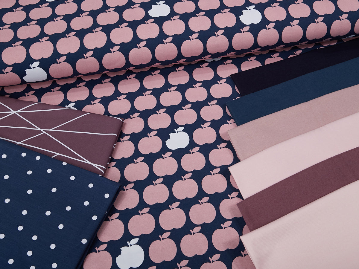 Jersey-Stoff "NEW applebite #night-rose" (0,25m)