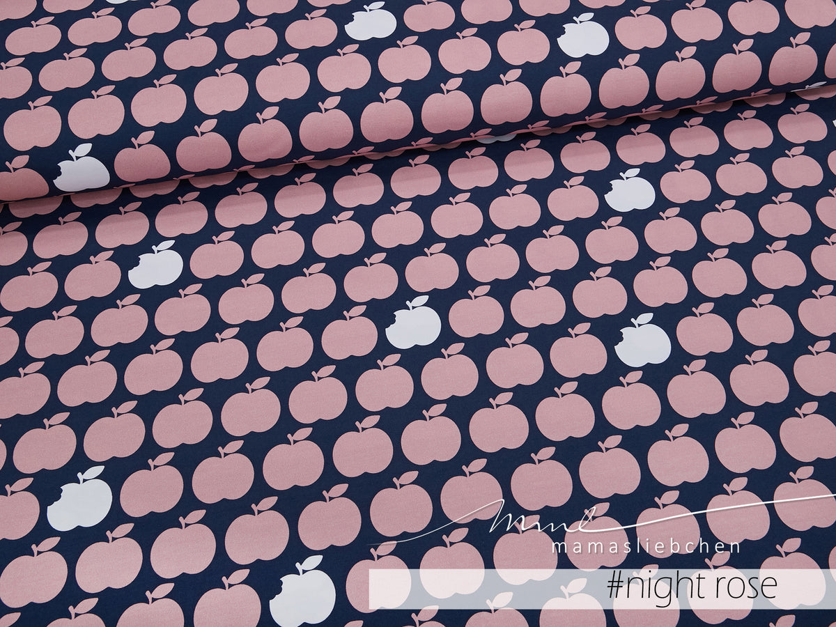 Jersey-Stoff "NEW applebite #night-rose" (0,25m)