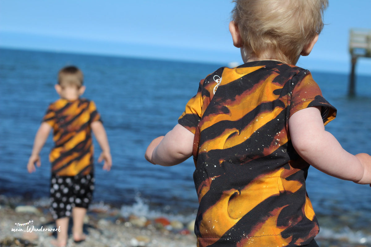 Jersey-Stoff "ocean #gold-shadow" (0,25m)