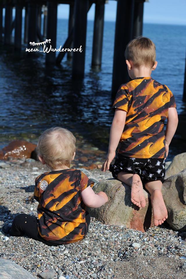 Jersey-Stoff "ocean #gold-shadow" (0,25m)