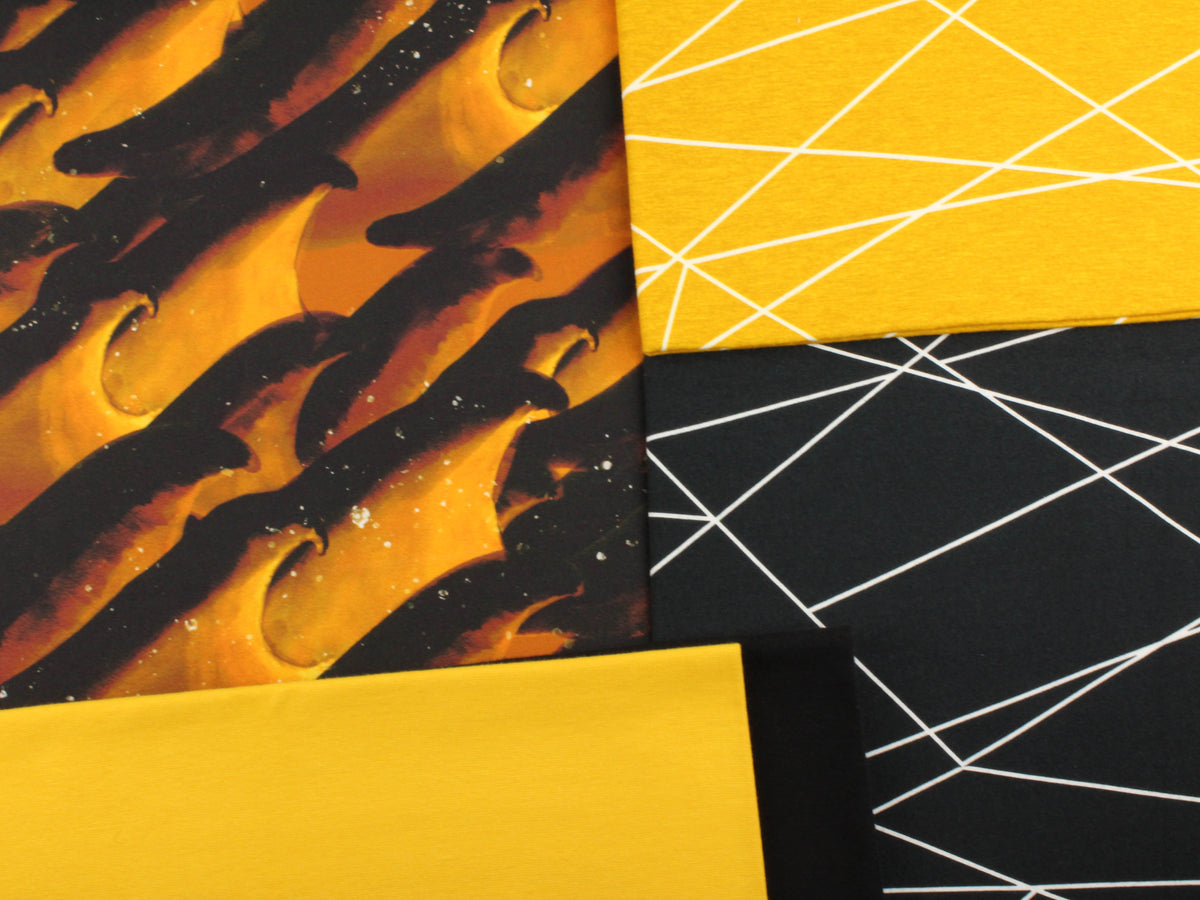 Jersey-Stoff "ocean #gold-shadow" (0,25m)