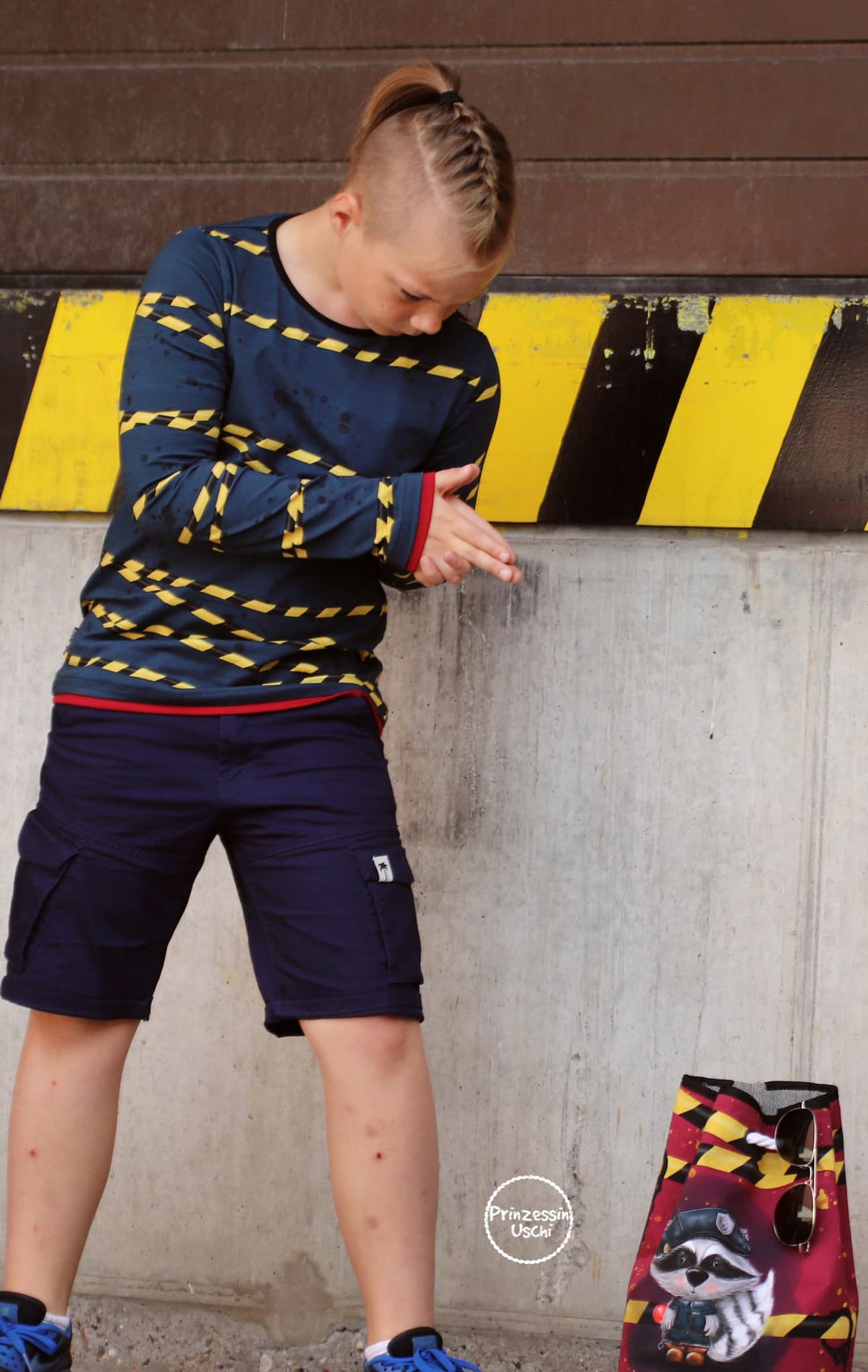 Jersey-Stoff "Officer Bo Kombi #jeans" (0,5 m)
