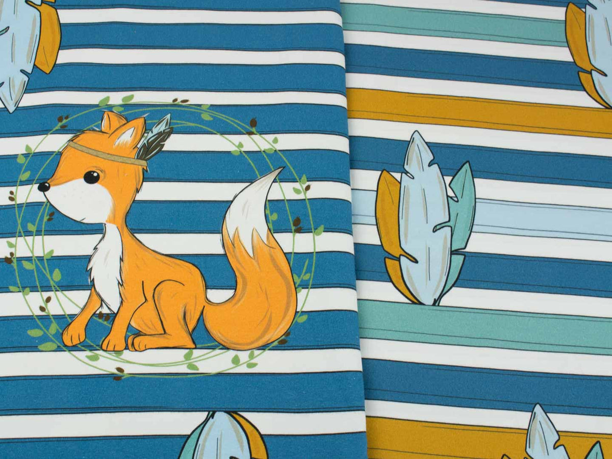 Jersey-Stoff "oskar & fiep- feathers #teal" (0,50m)