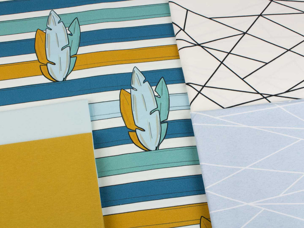 Jersey-Stoff "oskar & fiep- feathers #teal" (0,50m)