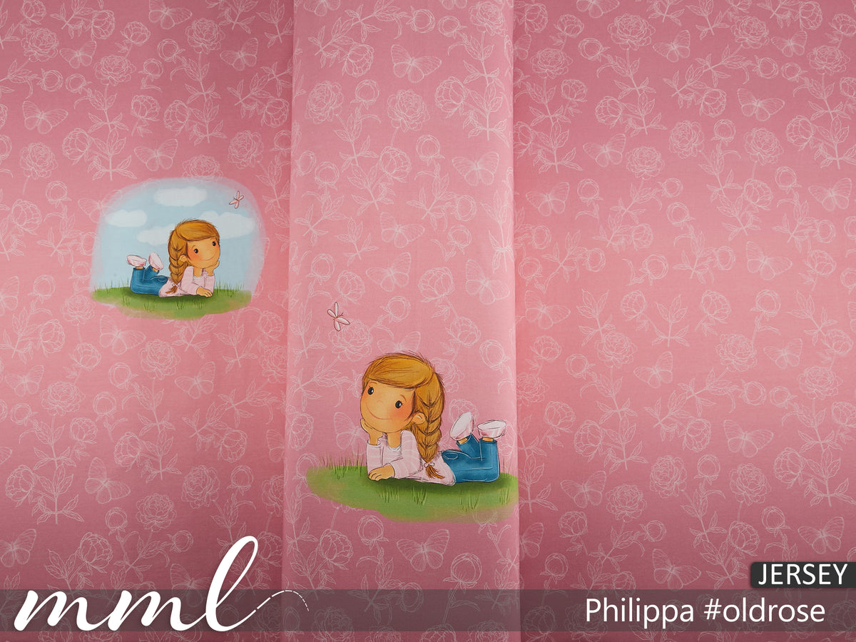 Jersey-Stoff "Philippa #oldrose" (1Panel/ ca.0,70m)