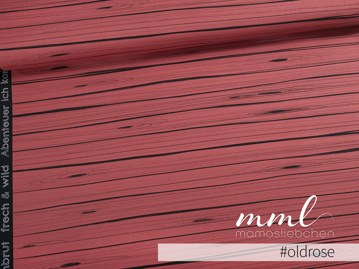 Jersey-Stoff "Planken Piet #oldrose" (0,5m)