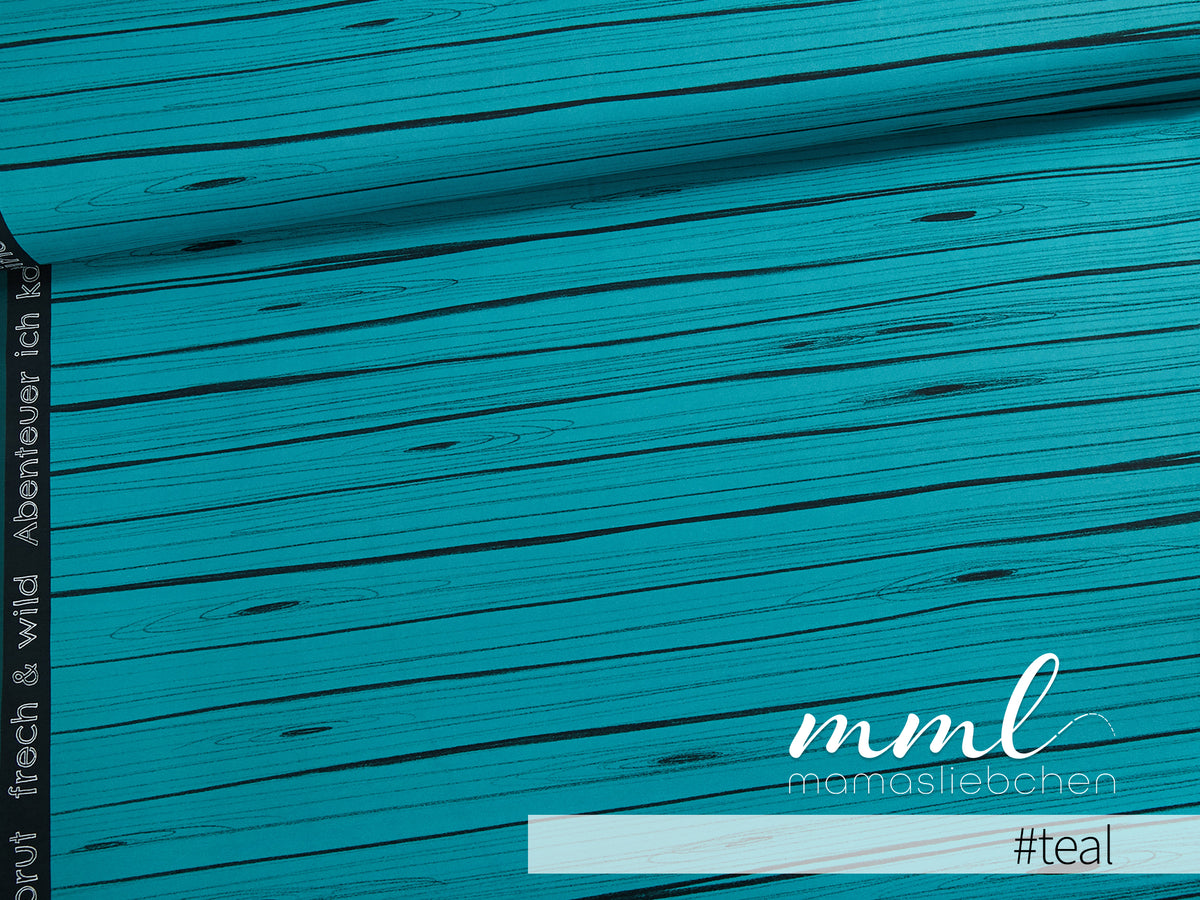Jersey-Stoff "Planken Piet #teal" (0,25m)