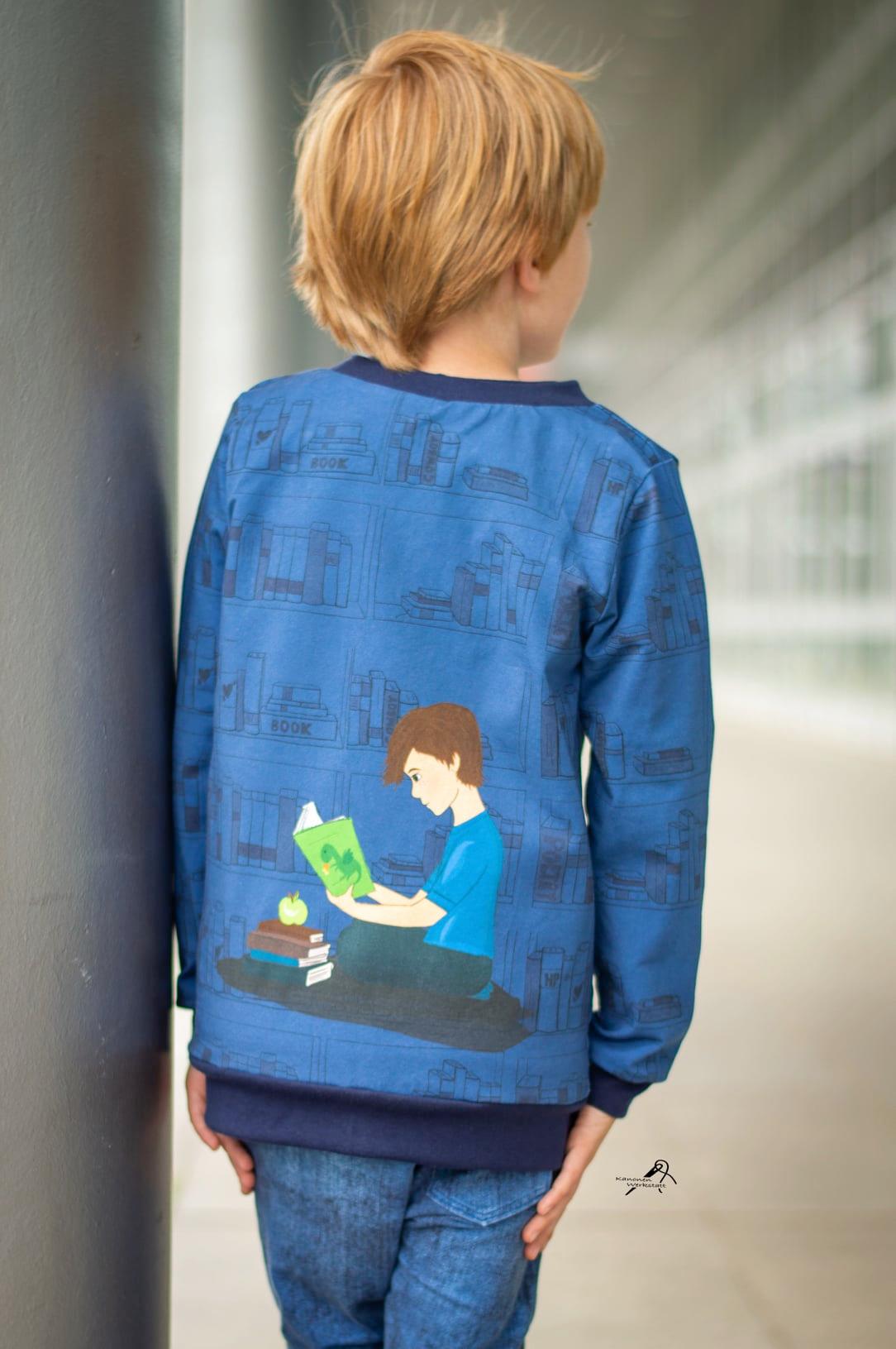 Jersey-Stoff "poetry boy #black blue" (1 Panel, ca 0,70m)