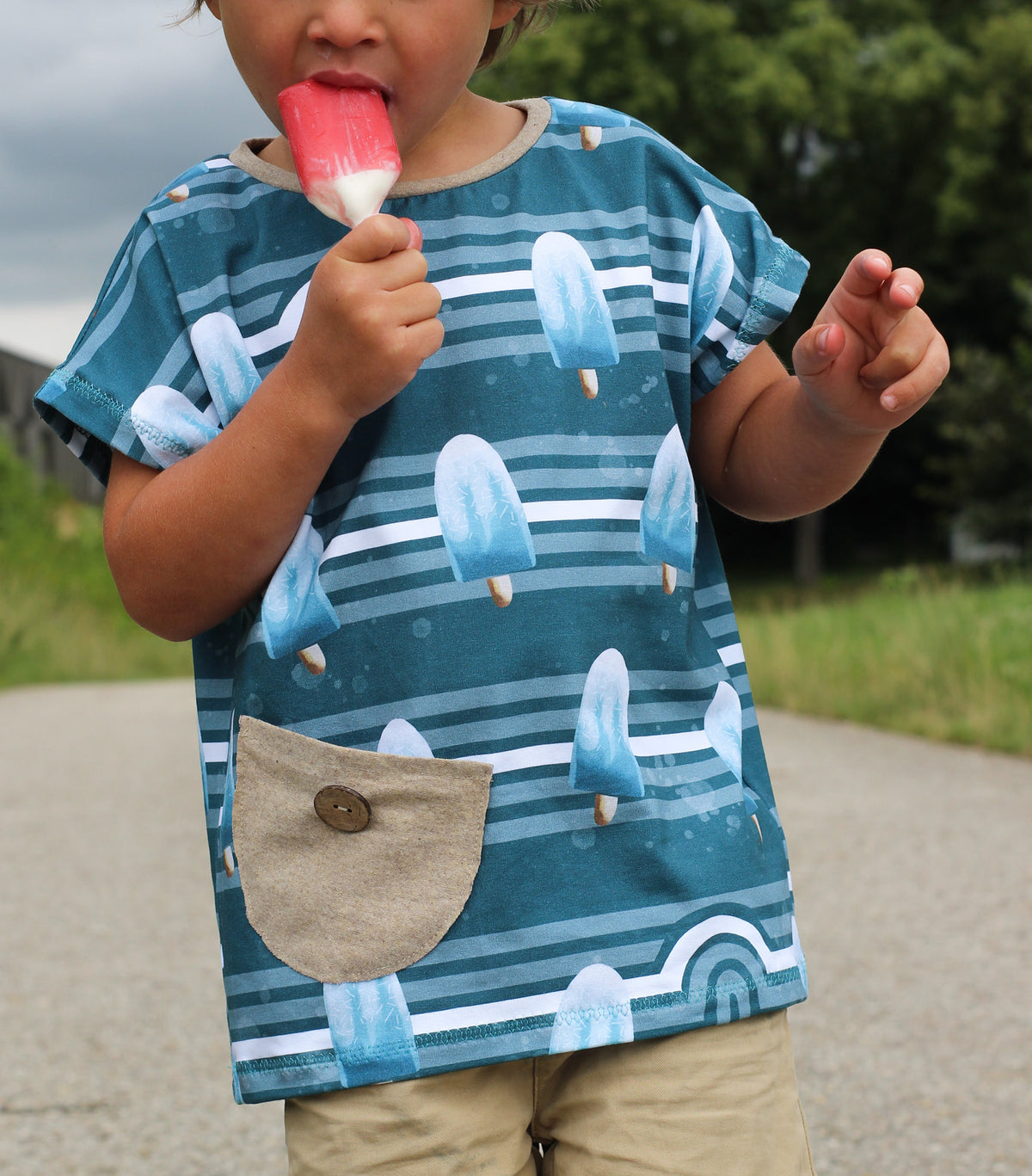 Jersey-Stoff "poppy #blue" (0,25m)