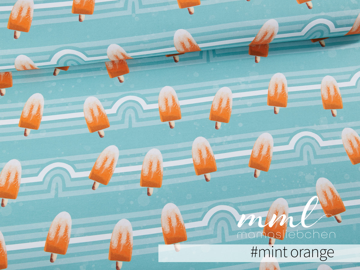 Jersey-Stoff "poppy #mint orange" (0,25m)