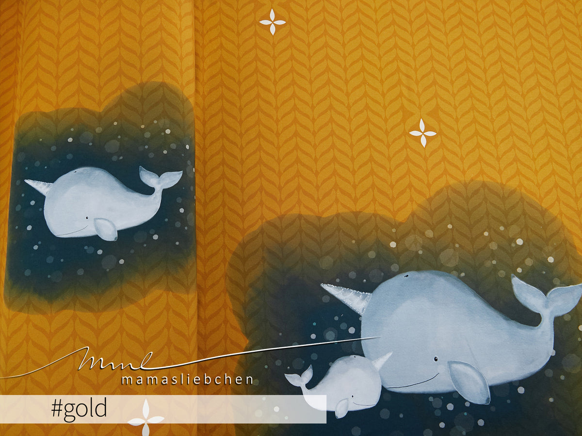 Jersey-Stoff "Prince of Whale #gold" (1Panel/ ca.0,65 m)