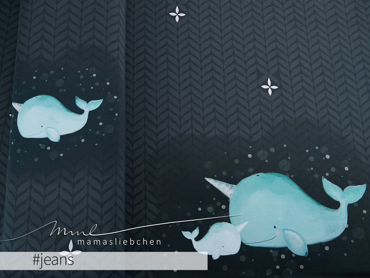 Jersey-Stoff "Prince of Whale #jeans" (1Panel/ ca.0,65 m)