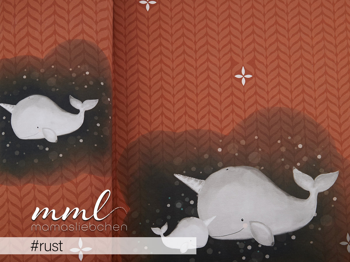 Jersey-Stoff "Prince of Whale #rust" (1Panel/ ca.0,65 m)