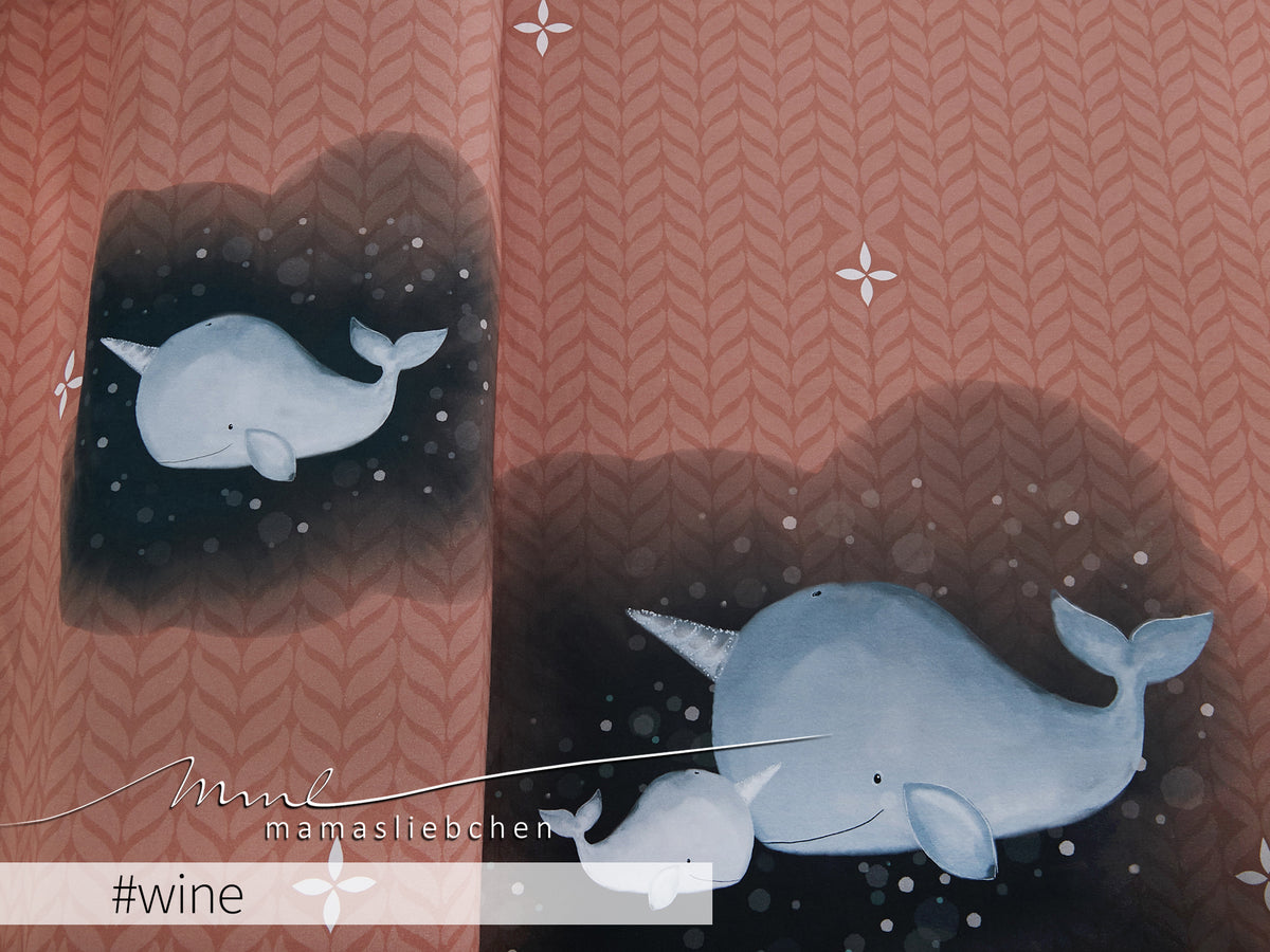 Jersey-Stoff "Prince of Whale #wine" (1Panel/ ca.0,65 m)