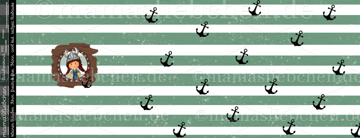Jersey-Stoff "Räuberkind 2021 #sage" (1 Panel, ca. 0,65m)