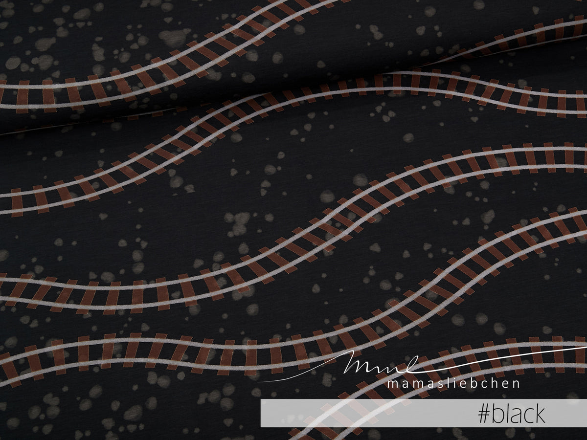 Jersey-Stoff "Rails #black" (0,5m)