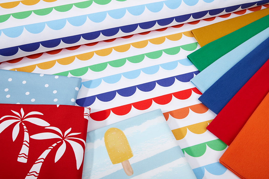 Jersey-Stoff "rainbow ruffles #classic" (0,5m)