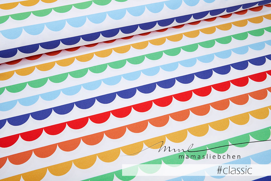 Jersey-Stoff "rainbow ruffles #classic" (0,5m)