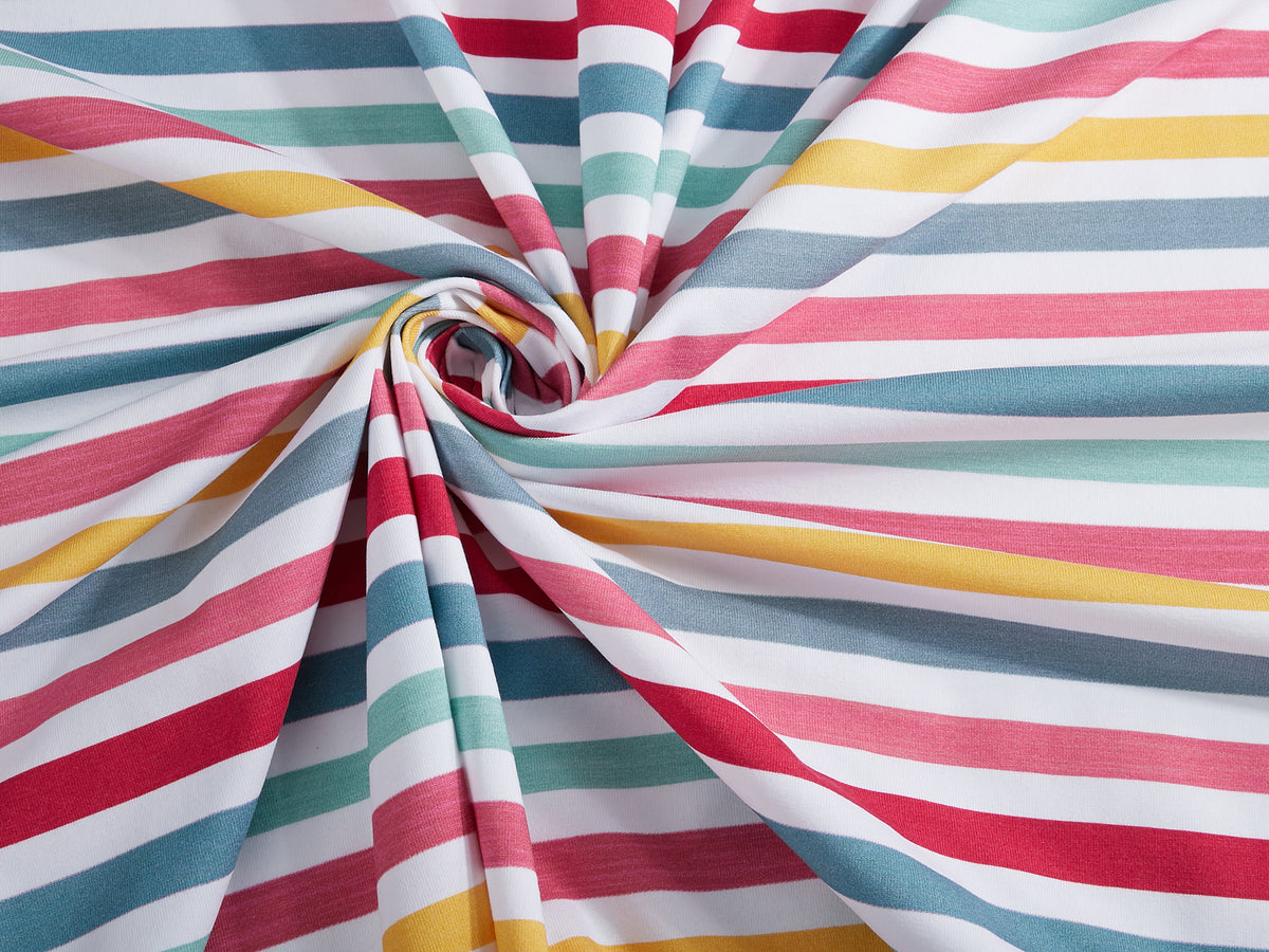 Jersey-Stoff "rainbow stripes #rainbow berry" (0,25m)