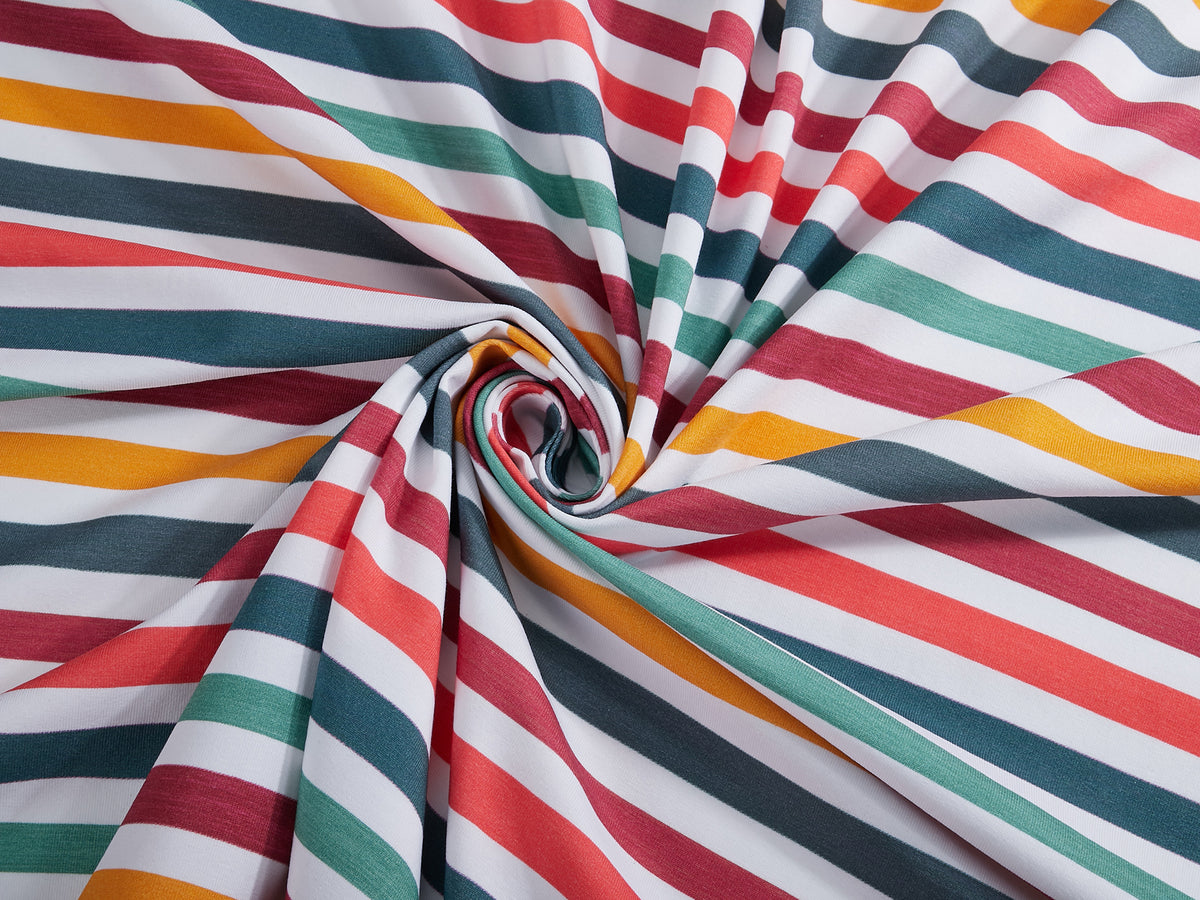 Jersey-Stoff "rainbow stripes #rainbow pink" (0,25m)
