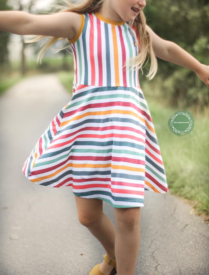 Jersey-Stoff "rainbow stripes #rainbow pink" (0,25m)