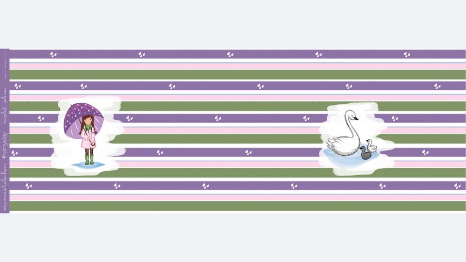 Jersey-Stoff "rainy day #violet-olive" (ca. 0,55m / 1 Panel)