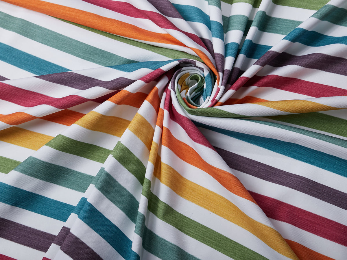 Jersey-Stoff "RB`stripes #rainbow shell" (0,25m)