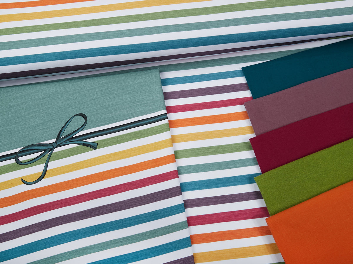 Jersey-Stoff "RB`stripes #rainbow shell" (0,25m)