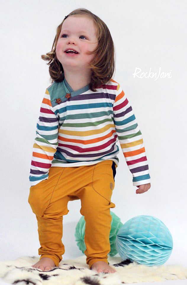 Jersey-Stoff "RB`stripes #rainbow shell" (0,25m)
