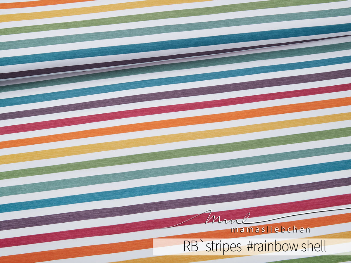 Jersey-Stoff "RB`stripes #rainbow shell" (0,25m)