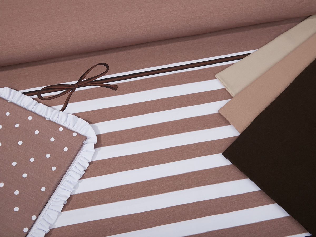 Jersey-Stoff "rockabilly stripes #beige melange-taupe" (1 Panel, ca 0,8m)