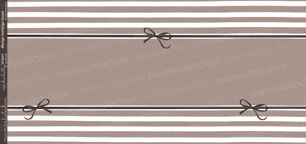 Jersey-Stoff "rockabilly stripes #beige melange-taupe" (1 Panel, ca 0,8m)