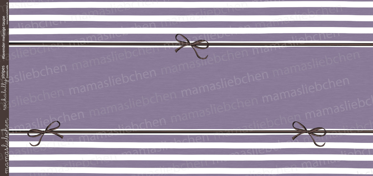 Jersey-Stoff "rockabilly stripes #lavender melange-taupe" (1 Panel, ca 0,8m)