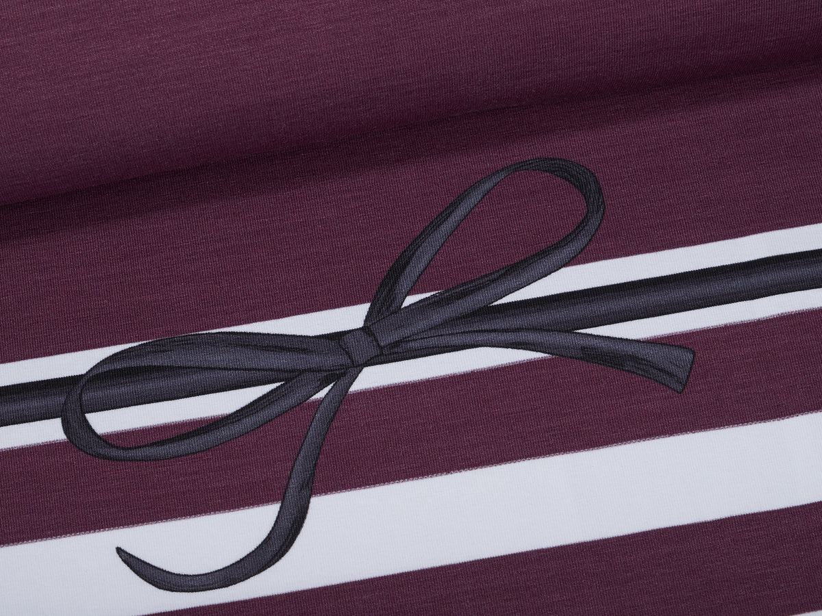 Jersey-Stoff "rockabilly stripes #mauve melange" (1 Panel, ca 0,8m)