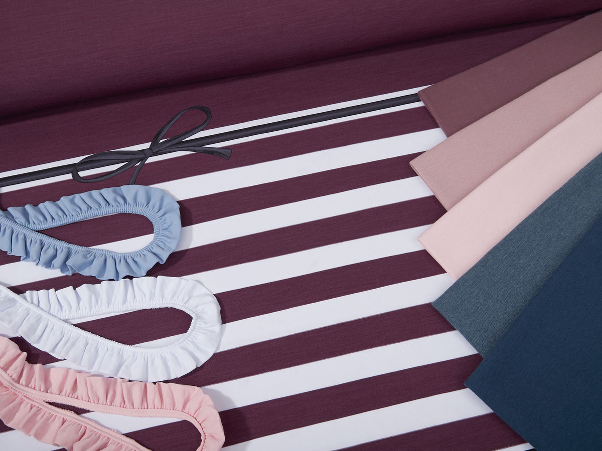 Jersey-Stoff "rockabilly stripes #mauve melange" (1 Panel, ca 0,8m)