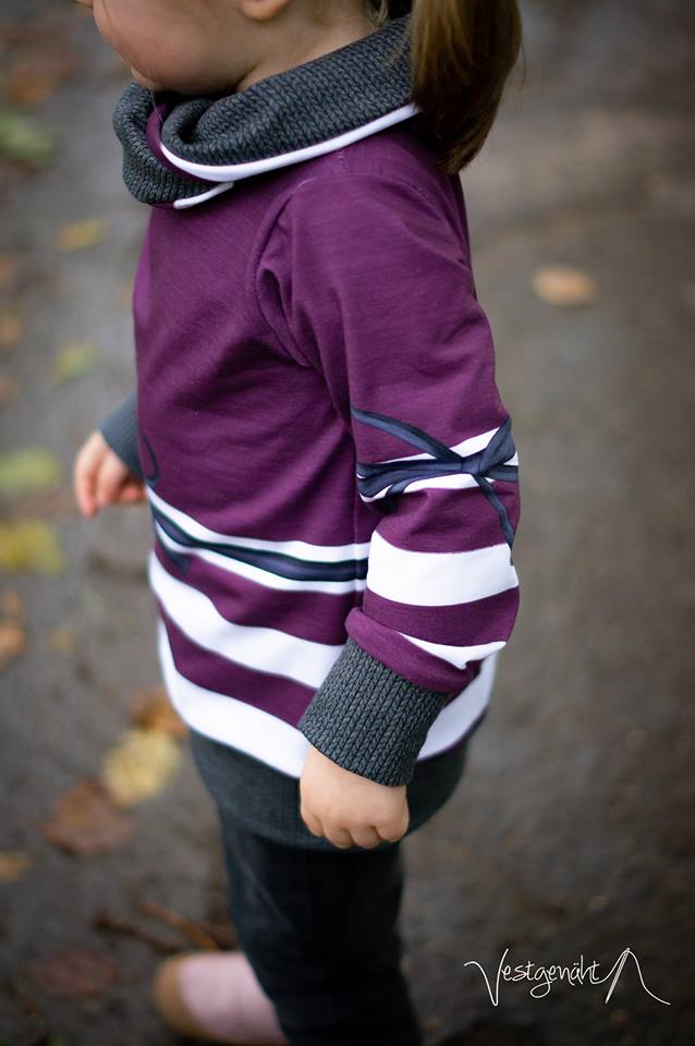 Jersey-Stoff "rockabilly stripes #mauve melange" (1 Panel, ca 0,8m)