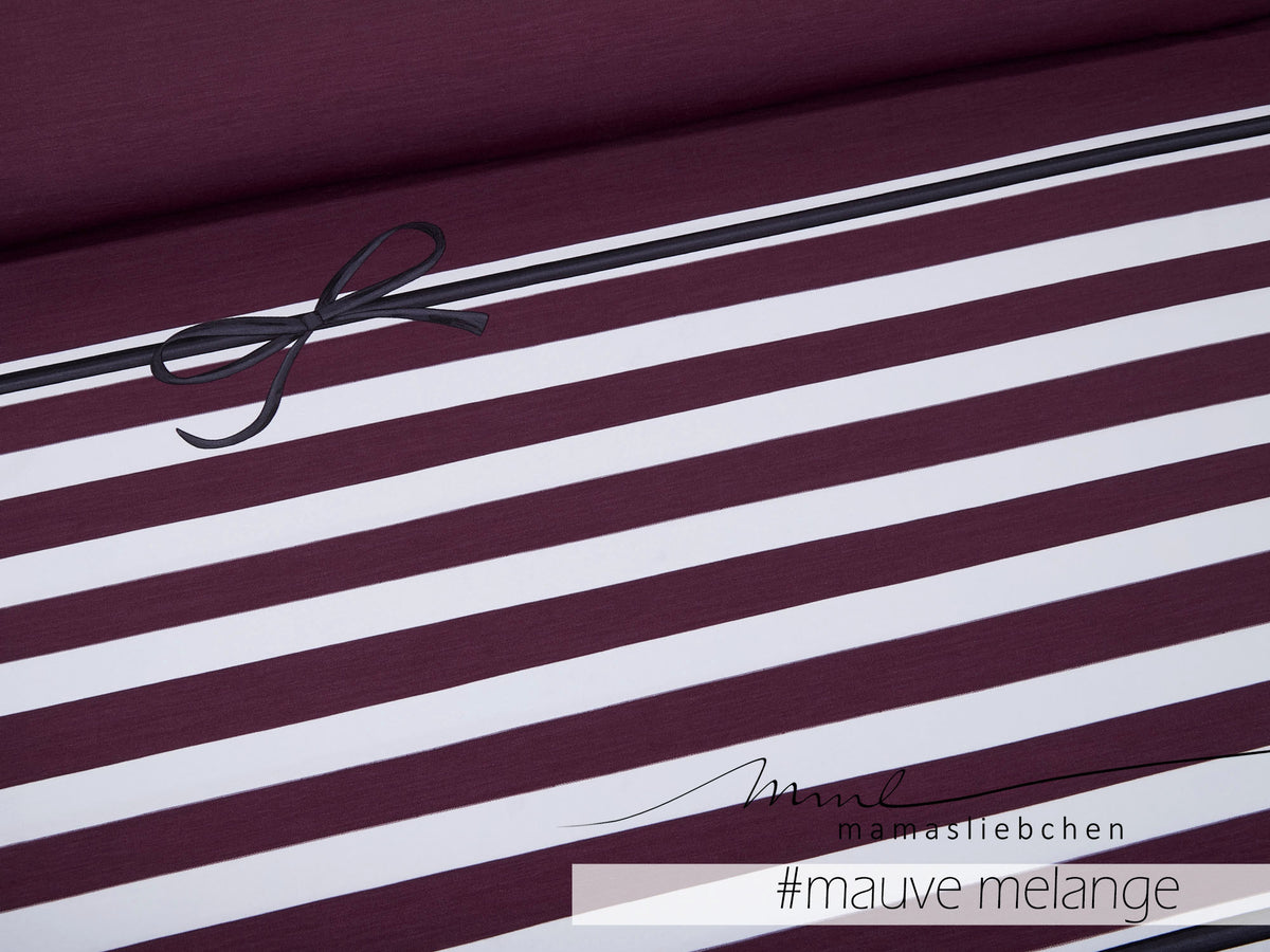Jersey-Stoff "rockabilly stripes #mauve melange" (1 Panel, ca 0,8m)