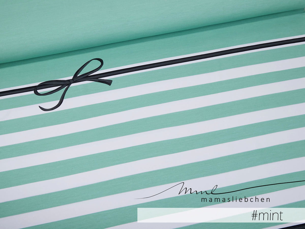 Jersey-Stoff "rockabilly stripes #mint" (1 Panel, ca 0,8m)