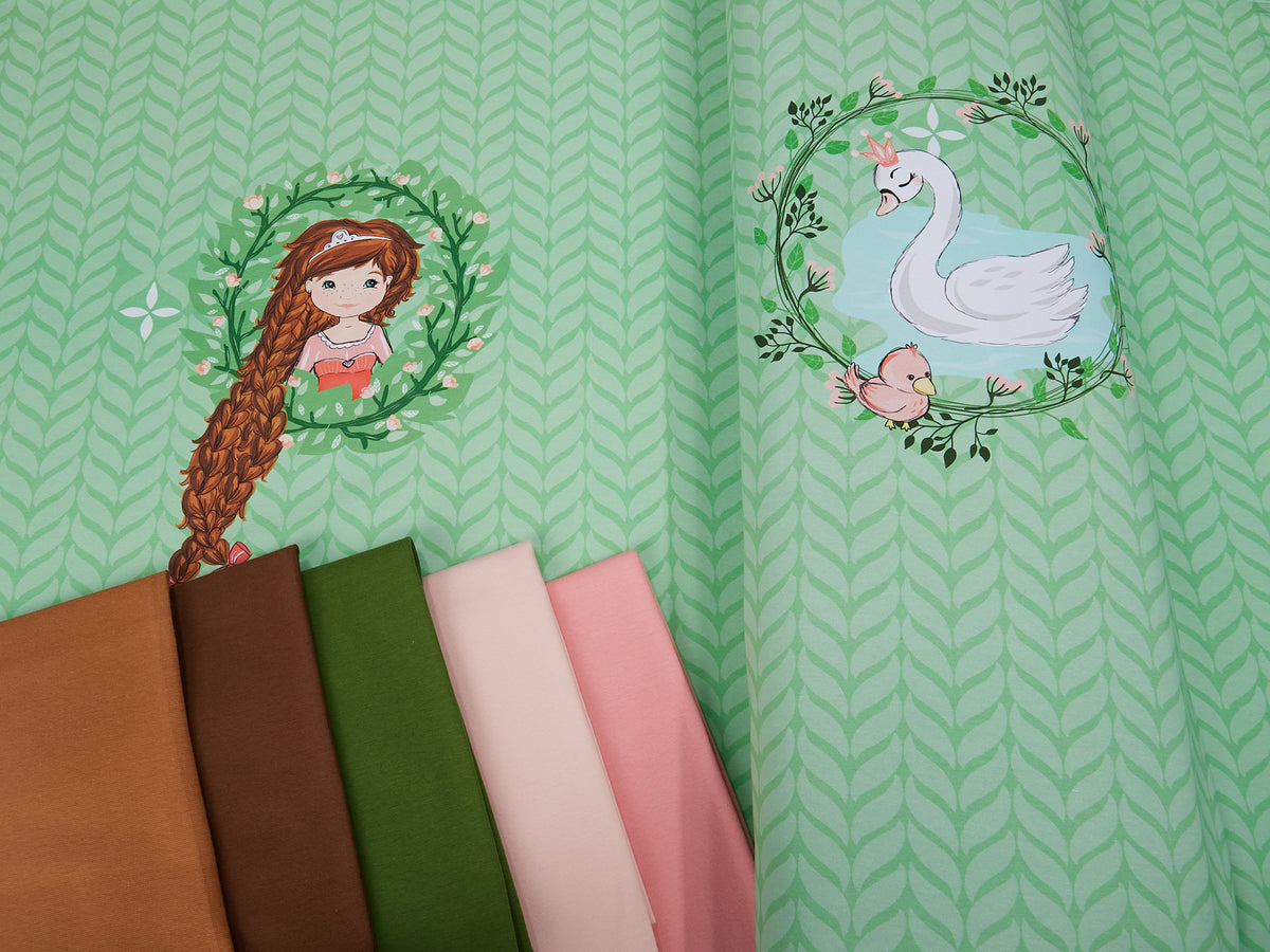 Jersey-Stoff "romance #green" (1Panel/ ca.0,65m)