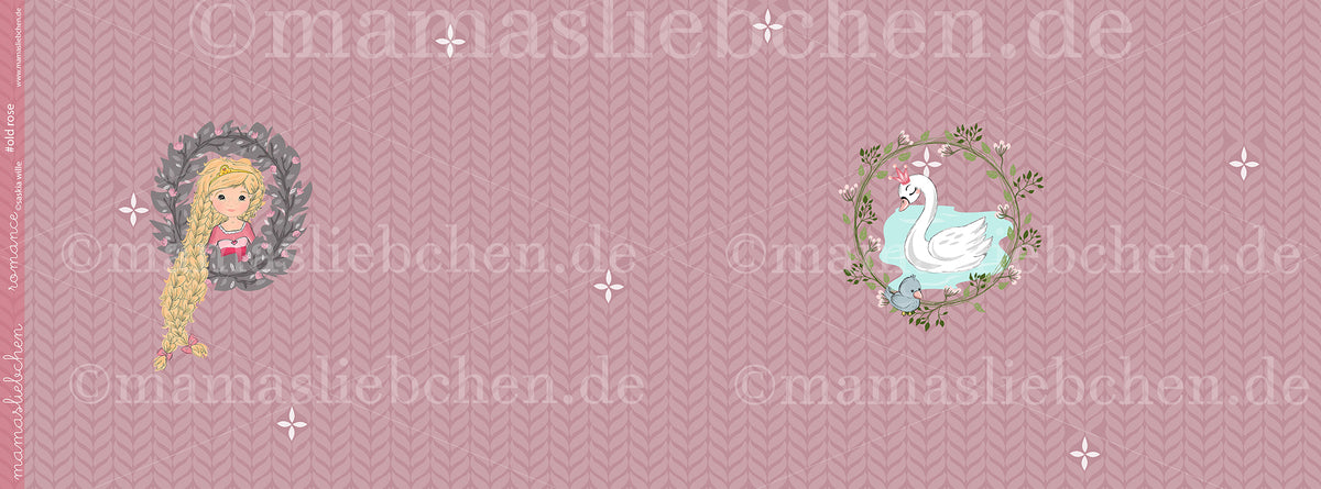 Jersey-Stoff "romance #old rose" (1Panel/ ca.0,65m)