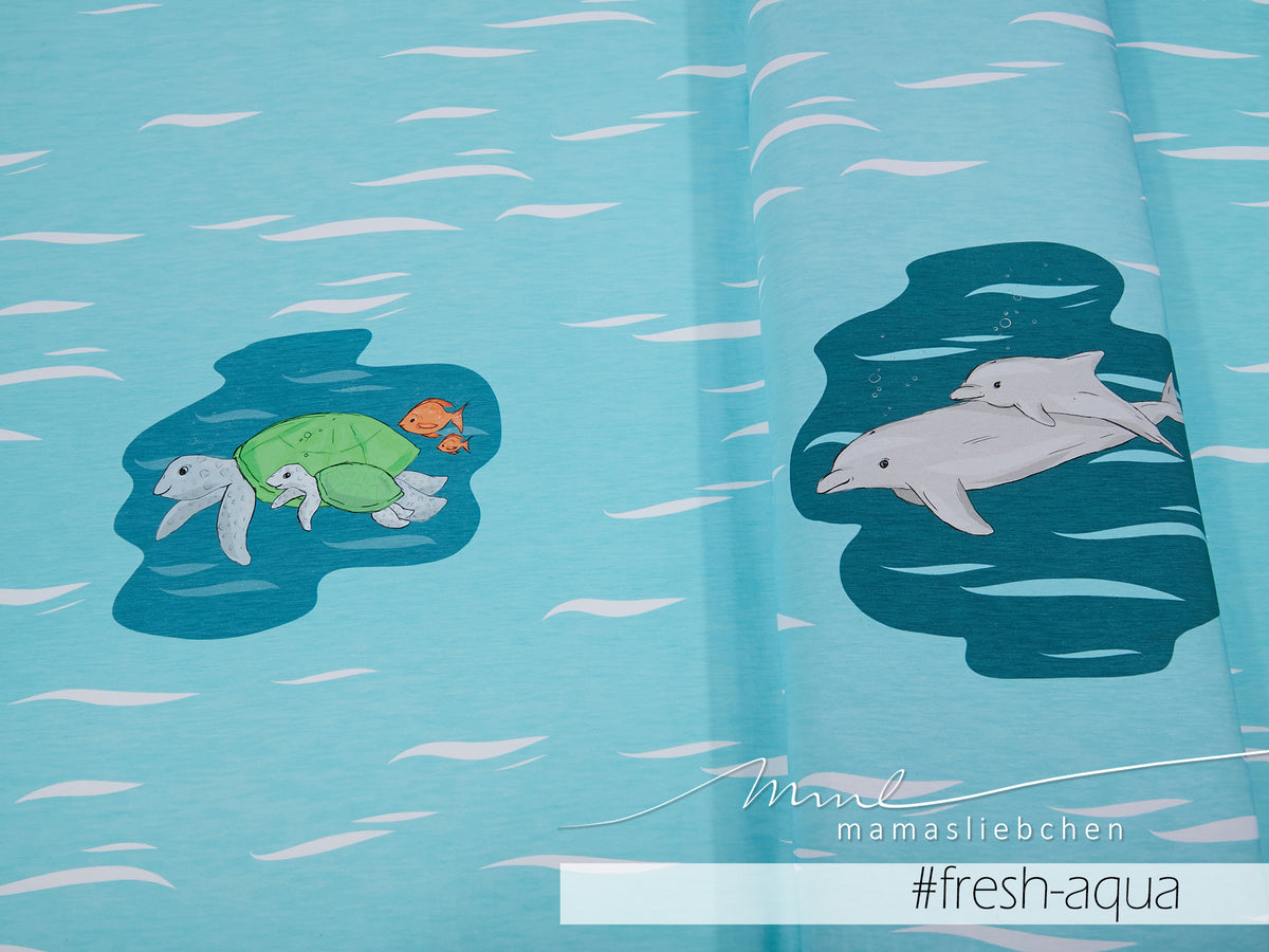 Jersey-Stoff "sea breeze #fresh aqua" (1Panel/ ca.0,7m)