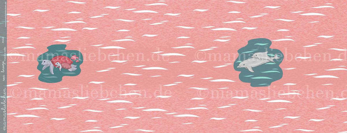 Jersey-Stoff "sea breeze #rose" (1Panel/ ca.0,7m)