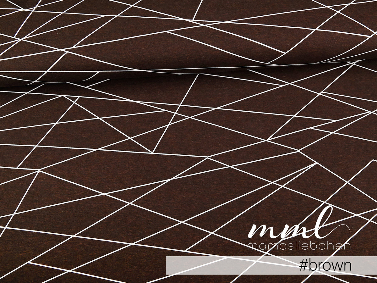 Jersey-Stoff "shapelines #brown" (0,25 Meter)