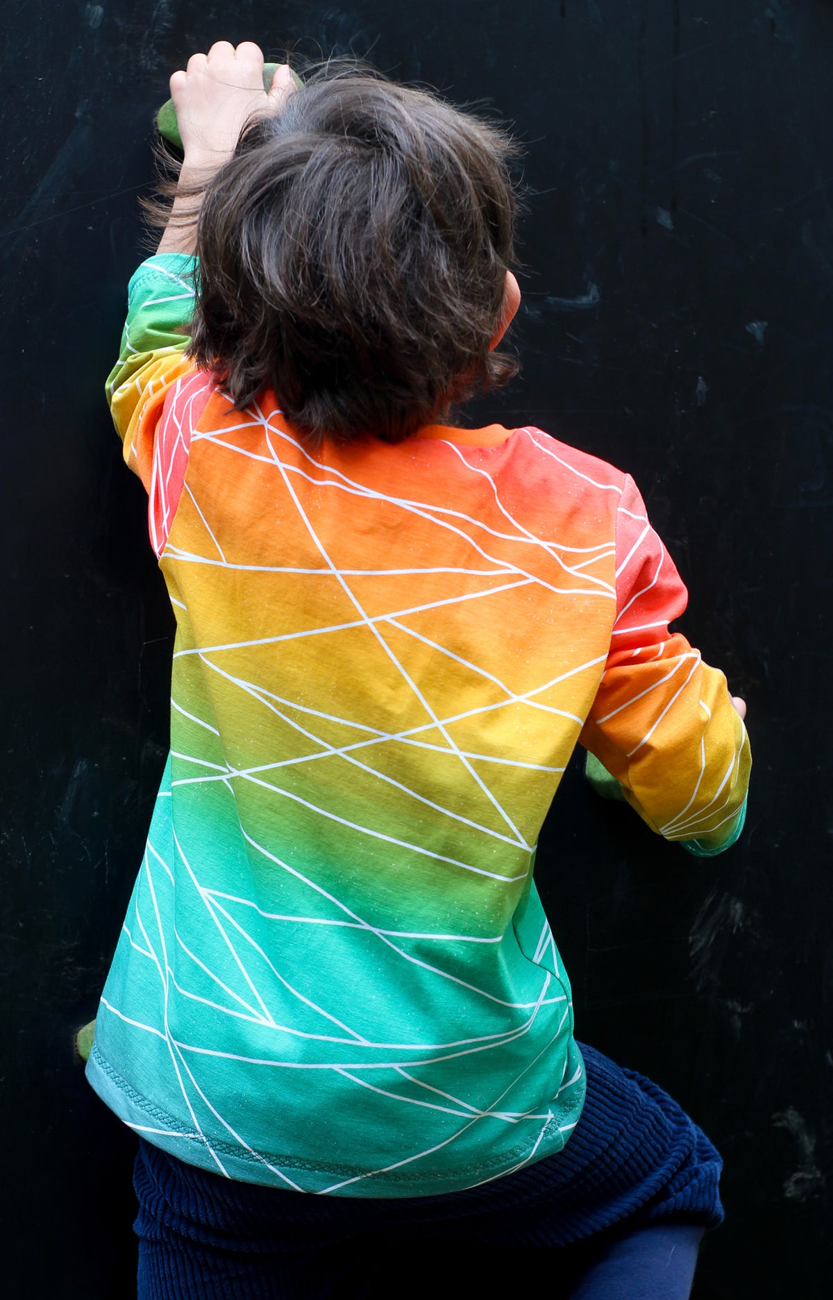 Jersey-Stoff "Shapelines #rainbow smoky" (0,25m)