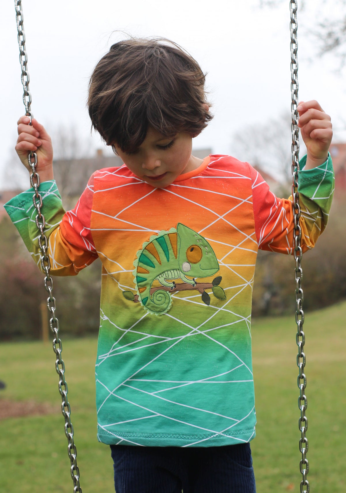 Jersey-Stoff "Shapelines #rainbow smoky" (0,25m)